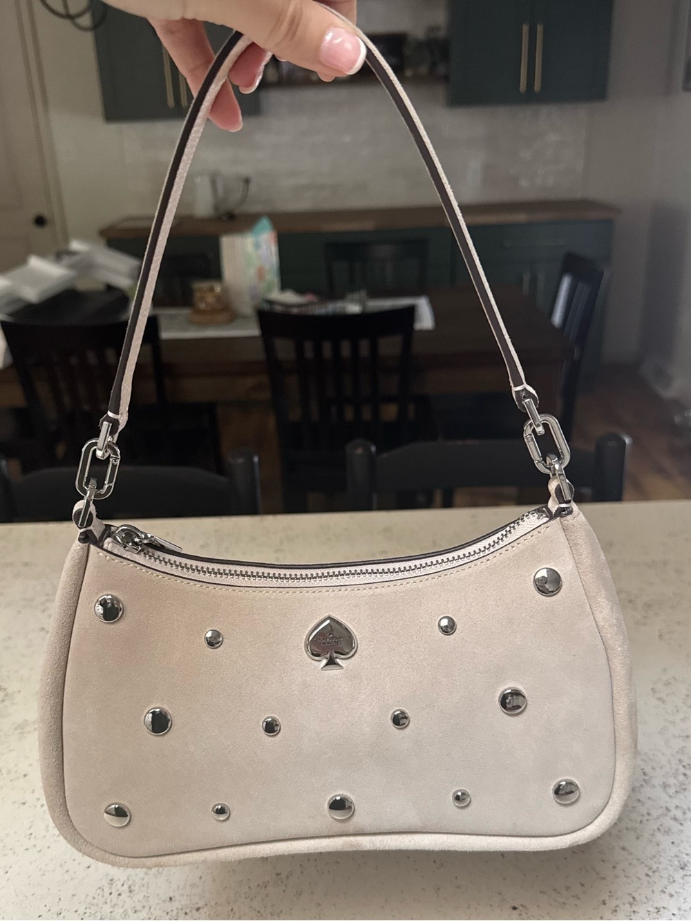 Kate Spade “Kayla” Suede Studded Bag. NWOT